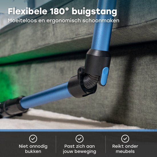 Ølven Steelstofzuiger CleanMax - Draadloos - 400W - Kruimeldief - 55Min Accu - Stofzuiger Zonder Zak - Aroma Functie