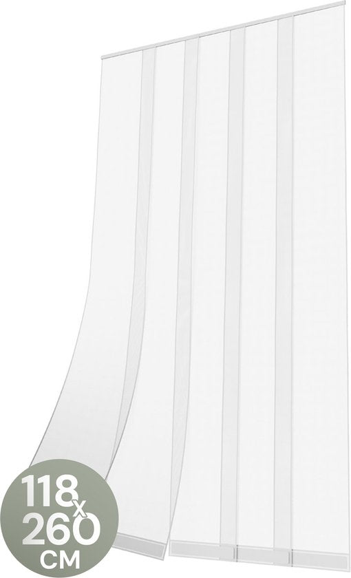 O'DADDY® Vliegengordijn Lamellenhor - 118x260 cm - Deurgordijn - Hordeur - Aanpasbaar Ontwerp - Glasvezel - Deurhor Wit