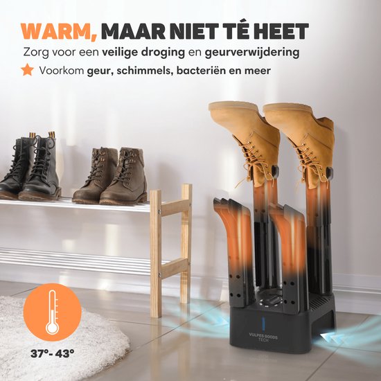 Vulpes Goods® Tech - Schoenendroger & Schoenverfrisser met Timer - 4-in-1 - Handschoenendroger - Droogapparaat - Droogfunctie - Incl. 10x Geurvreters - PRO MAX