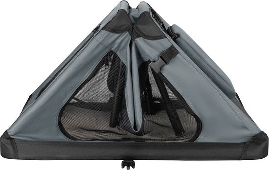 Vouwbare Hondentransportbox / Bench Lassie XL - Grijs - 56 x 81 x 58 cm