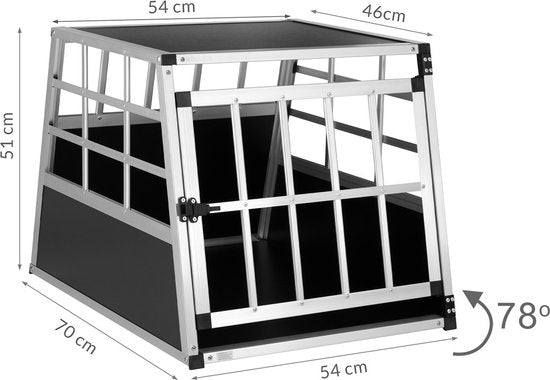 Cadoca Honden Transportbox M – Aluminium – 70x54x51cm Afsluitbaar