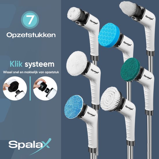 Spalax Elektrische Schoonmaakborstel - Schrobborstel - Poetsmachine - Schrobmachine - Schrobber met Steel