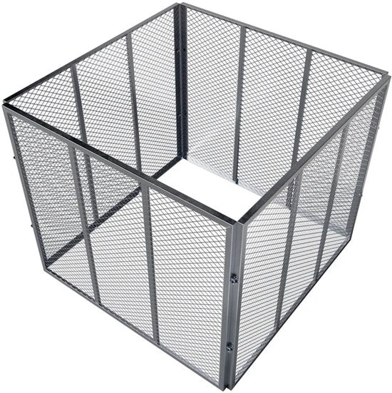 Metalen compostbak / Tuincompostbak / Bladkorf - Tuinafval - 450L - Zilver