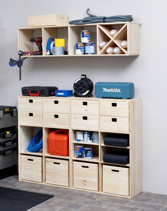 Astigarraga Vakkenkast open - met plank - PEFC grenen - 36x36cm