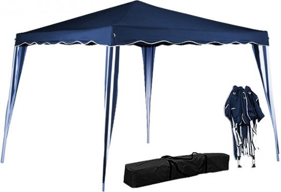 Casaria Partytent - Paviljoen - EasyUp - Opvouwbaar - Met draagtas - 300x300x250 cm - Blauw