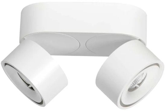 Witte 2-lamps spot Fez 2674W dimbaar draaibaar en kantelbaar kunststof/metaal Modern Mexlite