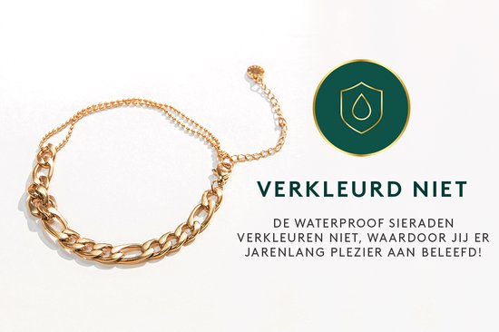 Laura Ferini Dames Armband Prego Goud - Goudkleurige Schakelarmband - 18K Geelgoud Verguld - Sieraad - Accessoires - Sieraden - Dames Armbandje