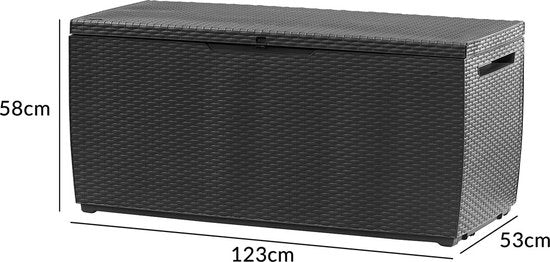 Keter Opberbox Capri - 305L Wielen Vergrendelbaar - Antraciet