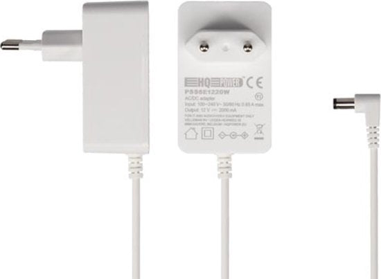 12V 2A Voedingsadapter – 5.5x2.1mm – Voor Router, LED Strip & Camera – HQ-Power