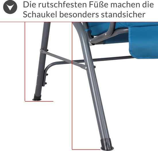 Casaria Hollywood Schommel – 2 Zits Weerbestendig 200kg – Blauw