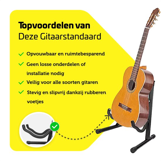 Garpex® Universele Gitaarstandaard - Draagbaar - Stabiel