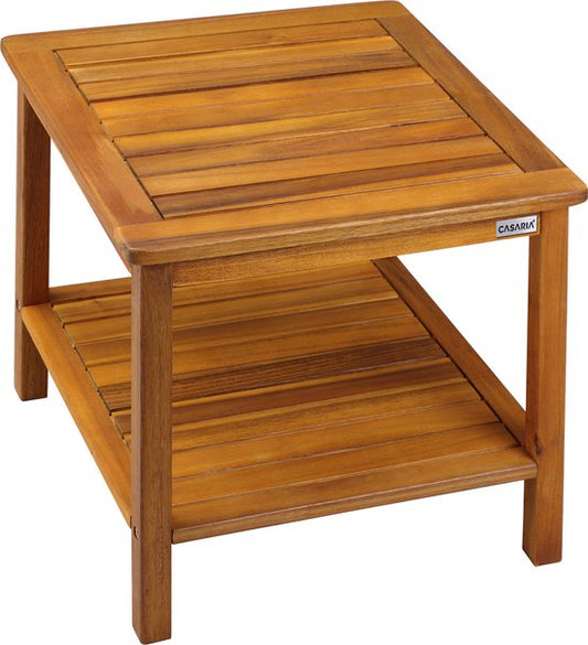 Casaria Bijzettafel Acaciahout - 45x45x45cm – met 2 Planken Bruin