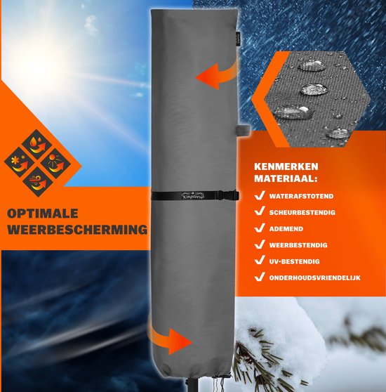 Kingsleeve Parasolhoes tot Ø350cm - Weerbestendig Robuust - Grijs