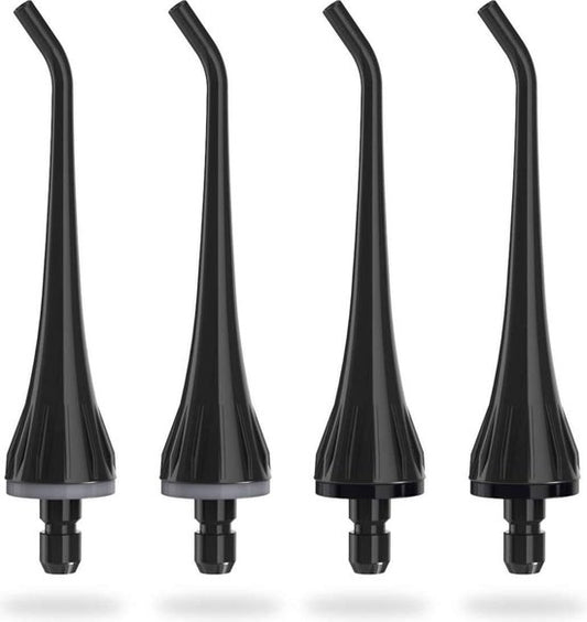 Bintoi® iSonic F500 - Waterflosser Opzetstukjes - Jet Tips - Vervangingsset voor Flosapparaat - 4 Stuks - Zwart