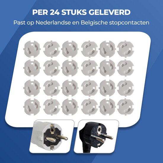 Roegaarden Stopcontactbeveiliging - Stopcontact Beveiliging - Stopcontactbeschermers - 24 stuks - Wit