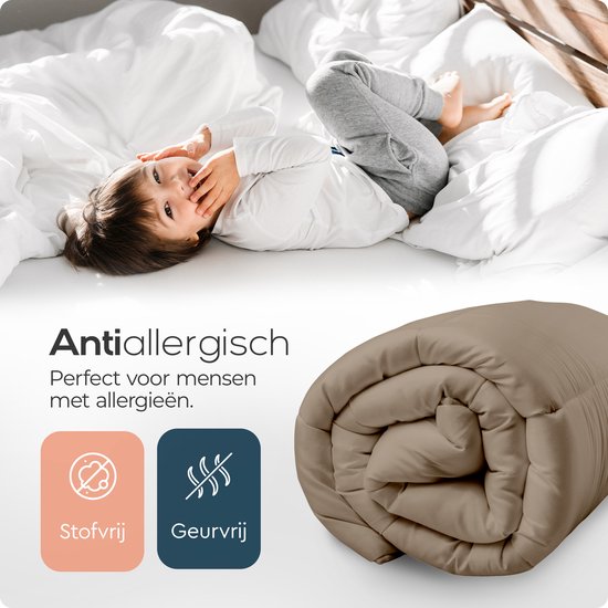 Sleeptime 2 in 1 Dekbed - Dekbed zonder Overtrek Inclusief Kussenslopen - 200x200 - Taupe