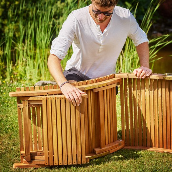 Loungebank ergonomisch van Acacia hardhout