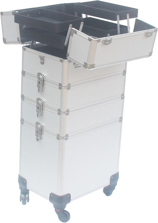 VDD Visagie koffer - Aluminium - Zilver - 25x35x76cm