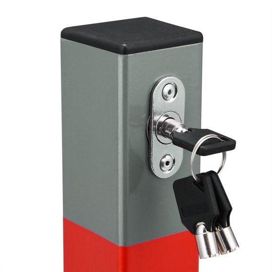 Deuba Parkeerpaal – Staal Incl. Sleutels 65,5x5cm - Grijs