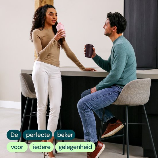 Castagnola Thermosbeker - Koffiebeker To Go - Travel Mug voor Koffie en Thee - Theebeker - 380 ML - RVS - Donkerbruin