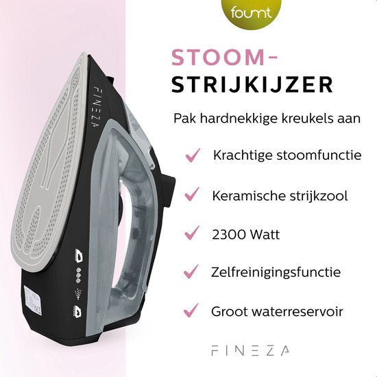 Fineza Stoomstrijkijzer met Stoomgenerator - Strijkijzer - 2300W - Zwart