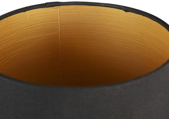 Wandlamp Noor 1562ZW - Verstelbaar met leeslampje, Goud/Zwart, Metaal/Textiel, Mexlite - Tijdloos Design voor Binnengebruik