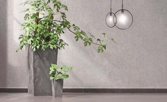 Prosperplast Bloempot - Betonstijl - 32,5 x 32,5 x 61 cm - Grijs - 49L