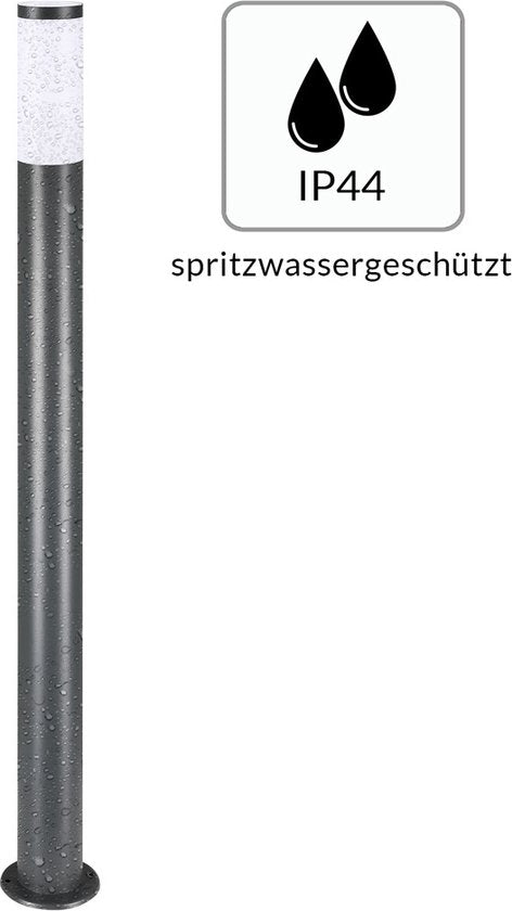 Monzana Padverlichting/ Buitenlamp / Tuinverlichting - Tuin - RVS -Met Sensor - 100 x 12 cm - Antraciet