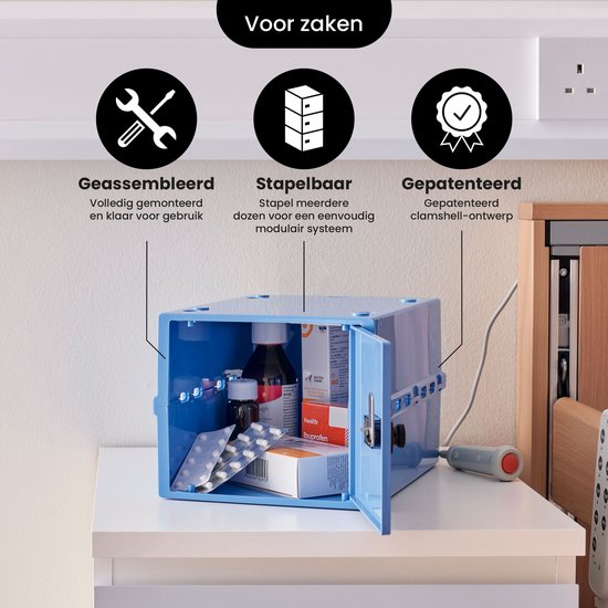 Lockabox One™ Opbergbox met Cijferslot - Afsluitbare Medicijnkast - Polycarbonaat Kluis - Koelkast en Diepvries Proof - 10,5 Liter - 31 x 21 x 17 cm