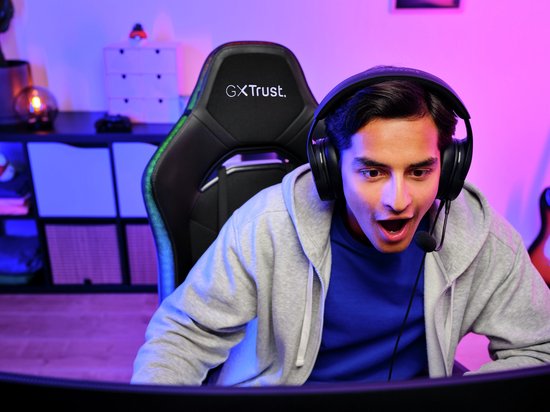 Trust GXT 719 Ruya RGB - Gaming Stoel met RGB Verlichting – Verstelbare Gamestoel – Ergonomisch – Bureaustoel – Gaming Chair - Zwart