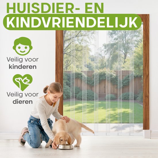 O'DADDY® Vliegengordijn Lamellenhor - 150x260 cm - Deurgordijn - Hordeur - Aanpasbaar Ontwerp - Glasvezel - Deurhor Wit