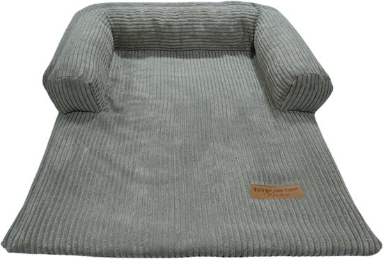 By Cee Cee – Hondendeken Voor Bank – 90 x 90 x 16 cm – Voorzien Van Volledig Afritsbare Hoes En Opstaande Randen – Voor Meubelbescherming – Donkergrijs Ribstof
