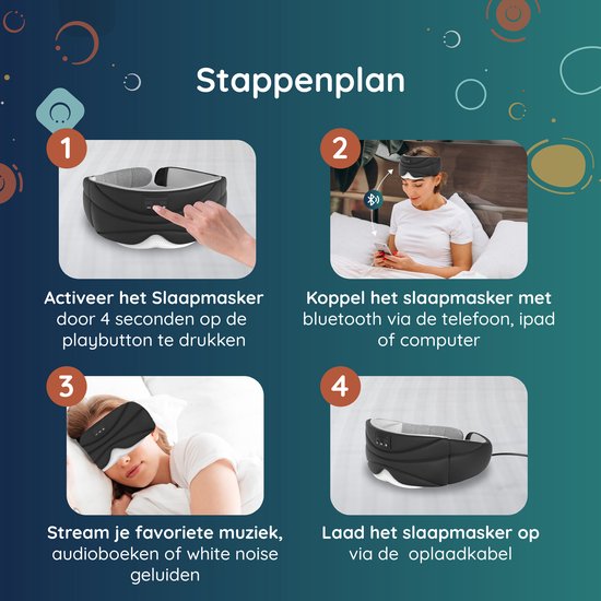 Numsy Slaapmasker Bluetooth - Slaap Koptelefoon - Hoofdband