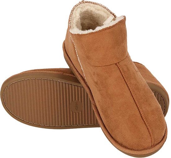 Apollo Dames Pantoffels Suede Cognac Sloffen - Maat 39/40