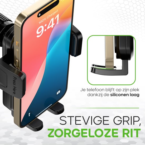 iSetchi FlexMount - Telefoonhouder Auto Ventilatie - Ventilatierooster - GSM Houder - Auto Accessoires - Universele Houder - Uitschuifbaar Design - Zwart