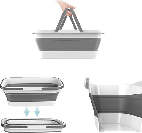 Fuegobird - Opvouwbare dweil- en emmerset - Opvouwbare multifunctionele emmer - Met wringerkit - Handsfree - Wordt geleverd met 4 wasbare microvezelmoppen - Nat en droog- Opvouwbare emmer - DWEIL