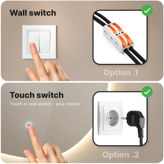 Mirlux Badkamerspiegel met LED Verlichting & Verwarming – Wandspiegel Asymmetrisch – Anti Condens Douchespiegel - 80CM