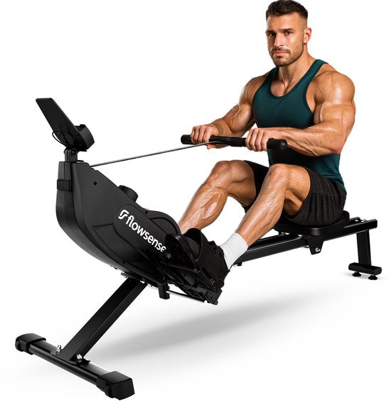 Flowsense Roeiapparaat - Roeimachine - Geluidsstil - Magnetische Roeitrainer Fitness - Rowing Machine 16 Weerstandniveaus - LCD Monitor