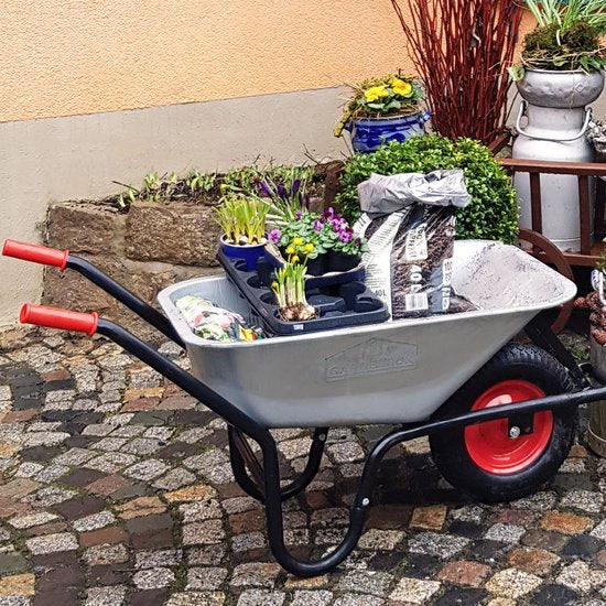 Gardebruk Kruiwagen 100L - Luchtband - 250kg Draagkracht Zilver
