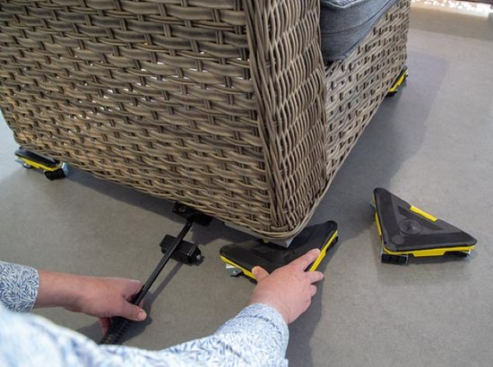 Toolland Meubeltransportset met 4 rolhoeken en hefboom, max. draagkracht 100 kg