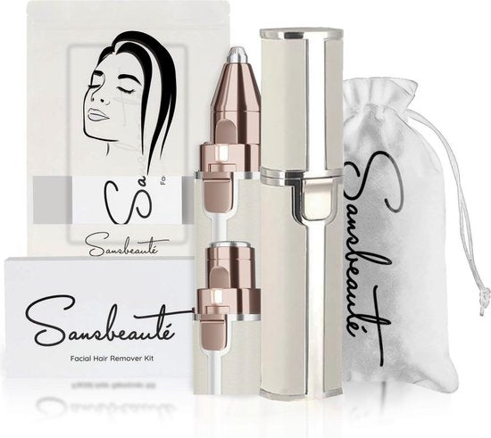 Wenkbrauw Trimmer - Gezichtsontharing Dames - Gezichtshaar Verwijderen Vrouw - Sansbeauté® - Safety Razor - Ladyshave - Flawless Gezichts Ontharing - Wenkbrauw Scheermesje