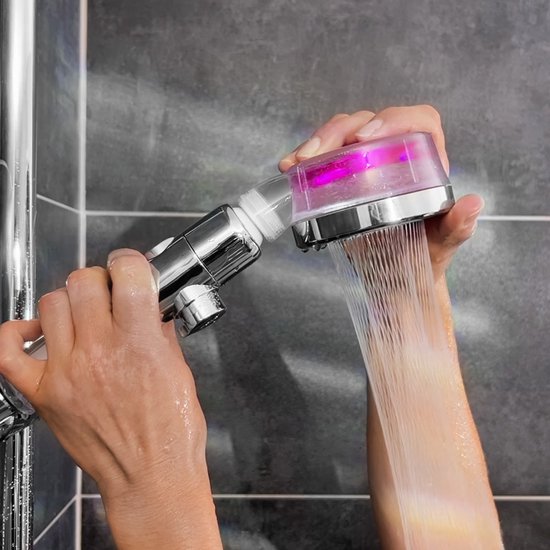 Aquadon EcoTornado - waterbesparende & drukverhogende douchekop - 360° draaibare handdouche - douchekop met antikalkfunctie - beschermt huid & haar
