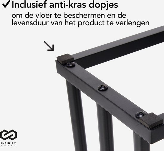 Infinity Goods Handdoekrek - Badkamer - 3 Armen - Handdoekstang - Handdoekenrek - Vrijstaand - Metaal - Mat Zwart