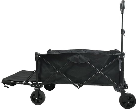 Bolderkar opvouwbaar inklapbaar met laadklep voor langere voorwerpen - strandwagen - stevige wielen en frame - 75 kg belastbaar