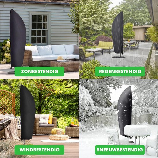 Travelhawk Parasolhoes voor Zweefparasol - Met Rits en Stok - Water & UV dicht - Oxford 420D - Tot 400cm - Zwart