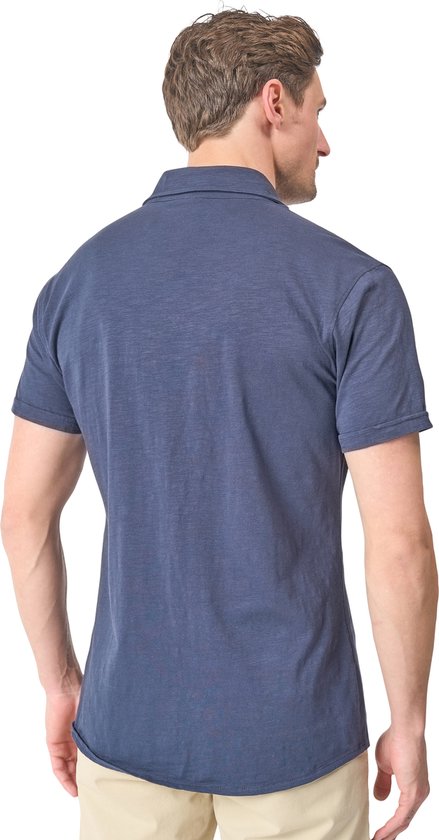 Mario Russo Korte Mouwen Overhemd - Overhemd heren - Polo Shirt Heren - t shirt heren - M - Navy