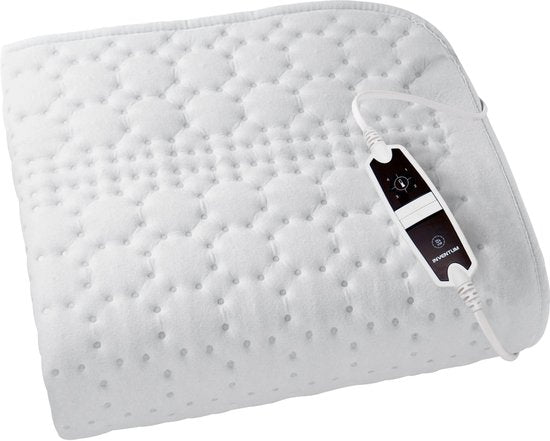 Inventum HN139G elektrische onderdeken 150x80 cm - Eenpersoons - 4 warmtestanden - Warmtedeken - Uitwasbaar - Automatische uitschakeling - Oververhittingsbeveiliging - Fleece - Wit