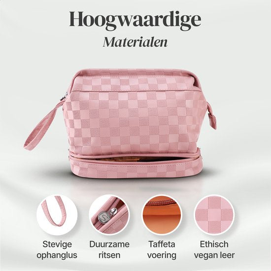 SC Travel Essentials - Toilettas en Make-up Organizer - Waterdicht en Compact - Geschikt voor Reis en Dagelijks Gebruik - Unisex - Roze