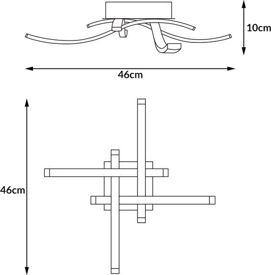 Monzana LED Plafondlamp Tigull - Lamp - Verlichting, 4 Armen
