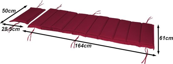 Detex Ligbedkussen - Met Hoofdkussen - 183x56x7cm - Rood